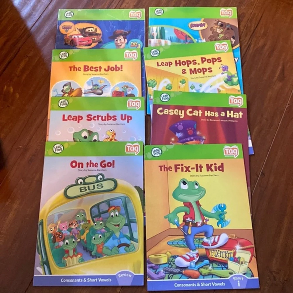 LeapFrog Tag Learn to Read Short Vowels Phonics 8 Book Set Ages 4-7 Leap Frog